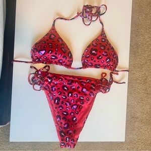 Victoria's Secret Pink and Black Leopard Bikini